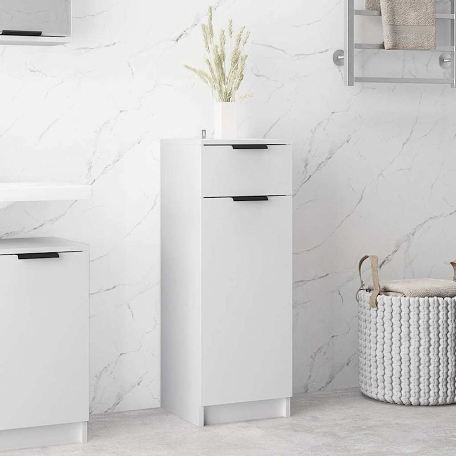 Bathroom Cabinet White Engineered Wood