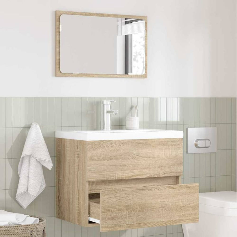 Bathroom Furniture Set Sonoma Oak Engineered Wood