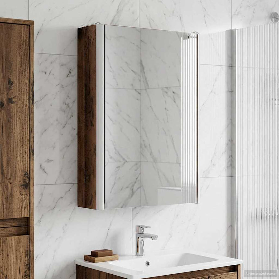 Bathroom Mirror Cabinet Old Wood