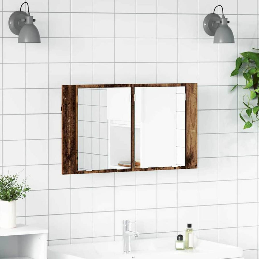 Bathroom Mirror Cabinet Old Wood