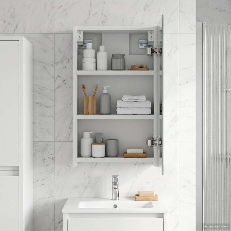 Bathroom Mirror Cabinet White Engineered Wood