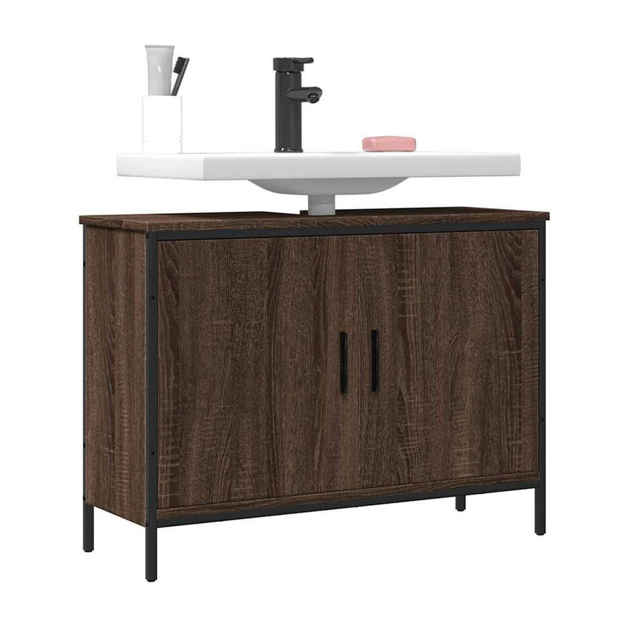 Bathroom Sink Cabinet Brown Oak Engineered Wood