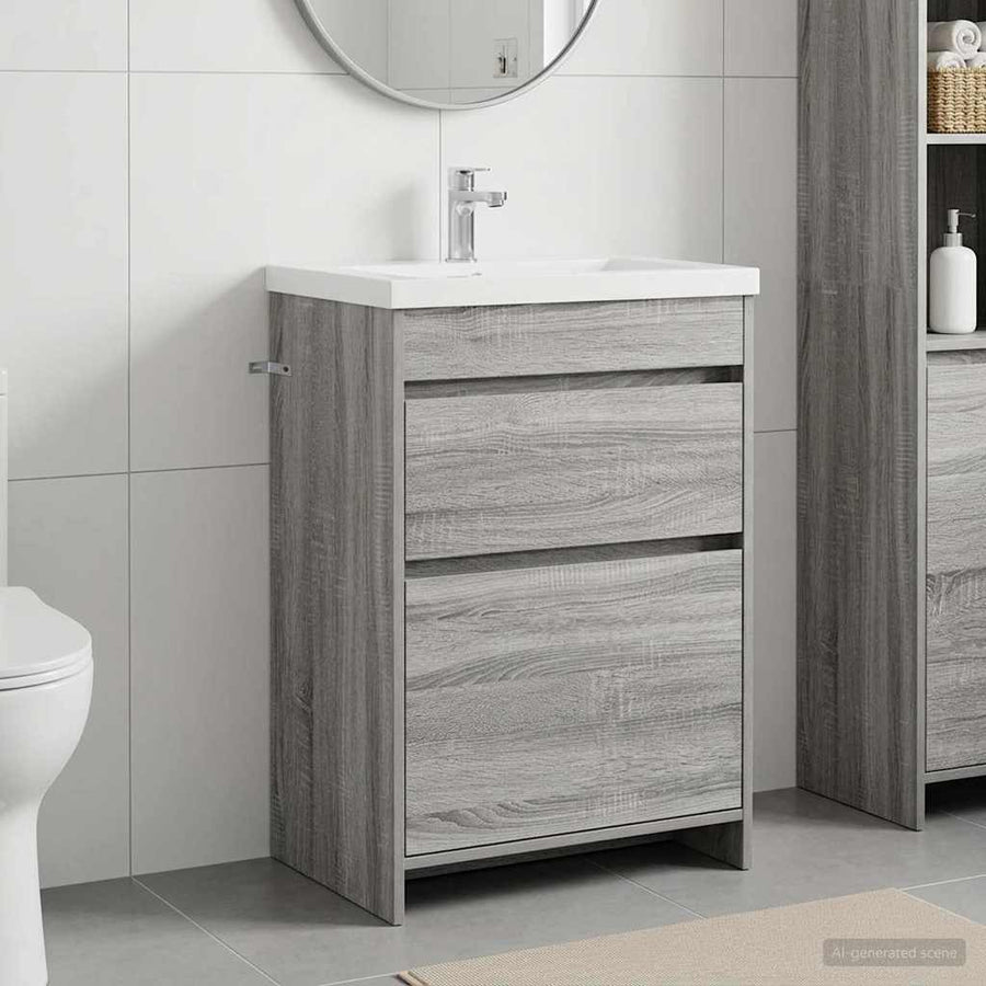 Bathroom Under Sink Cabinet Grey Sonoma