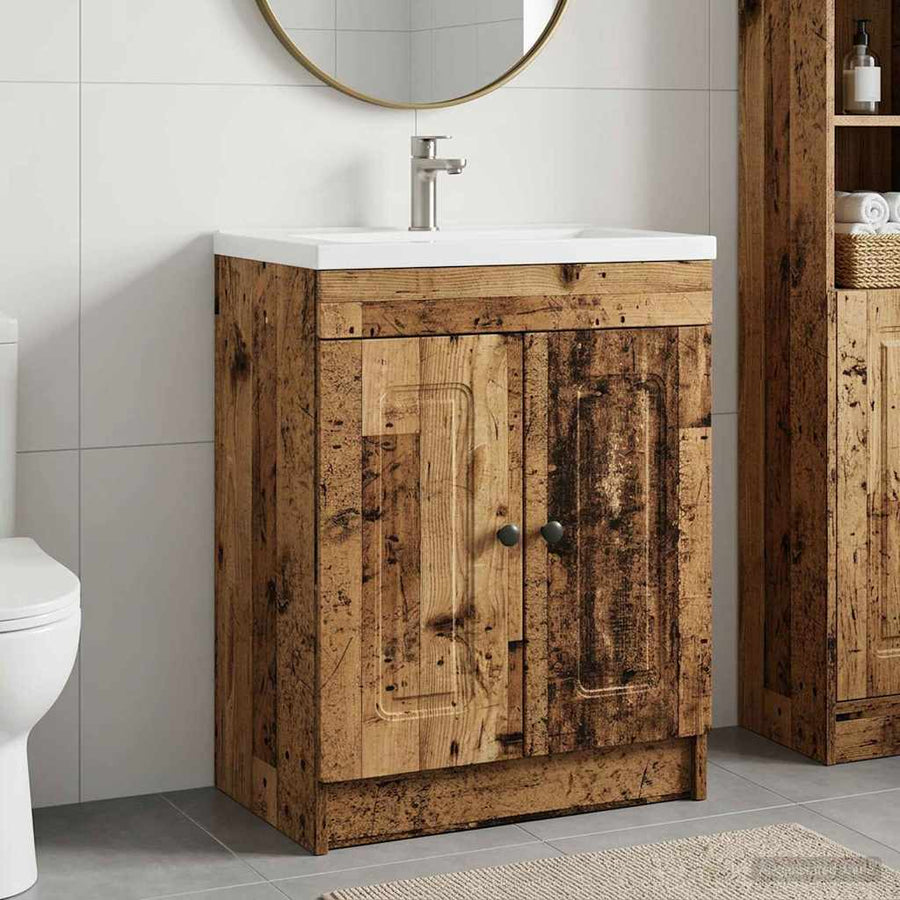Bathroom Under Sink Cabinet Old Wood