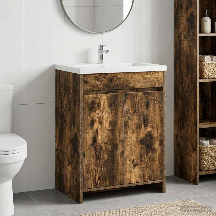 Bathroom Under Sink Cabinet Smoked Oak