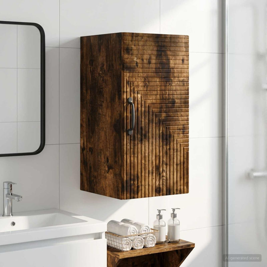 Bathroom Wall Cabinet HAARLEM Smoked Oak
