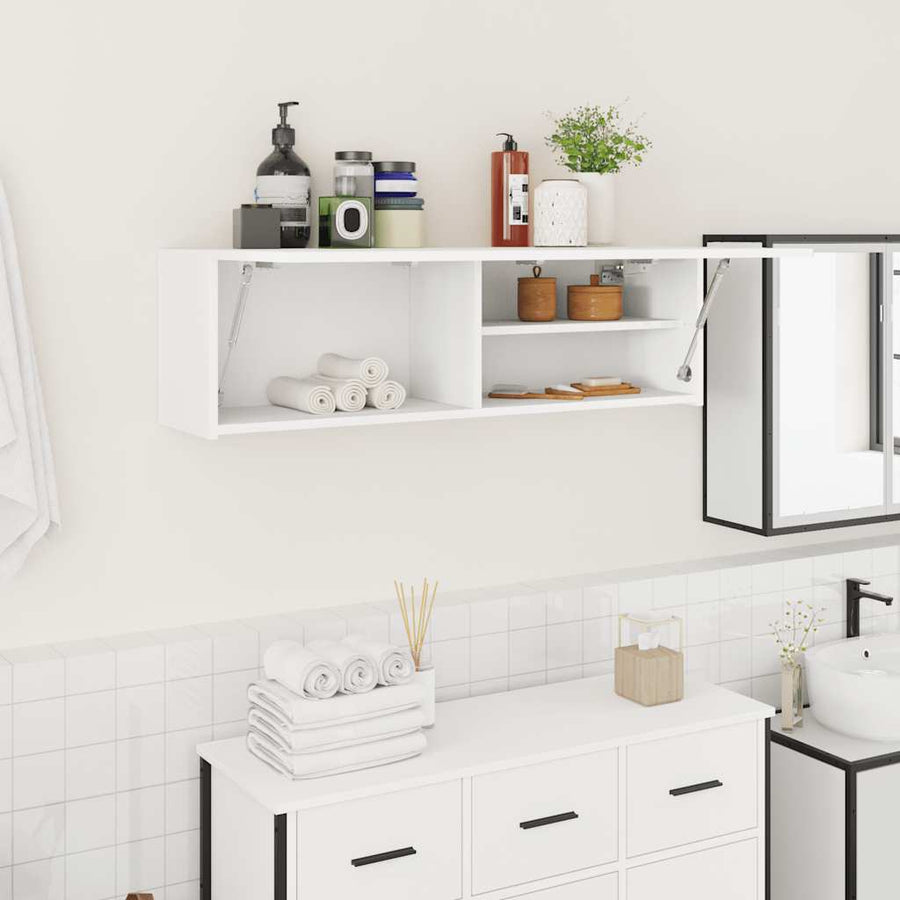 Bathroom Wall Cabinet White Engineered Wood