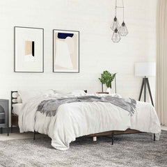 Bed Frame without Mattress Brown Oak