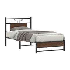 Bed Frame without Mattress Brown Oak Engineered Wood