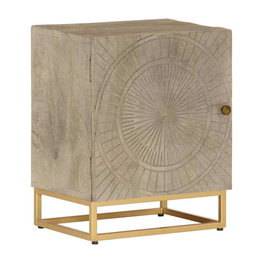 Bedside Cabinet Solid Wood Mango and Iron