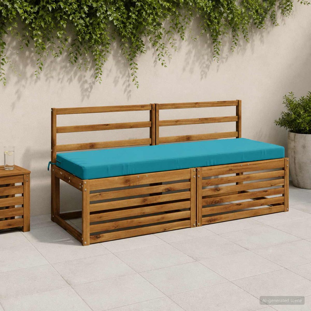 vidaXL Bench Cushion SOEST 100% Polyester Turquoise 140 x 50 x 8 cm 1