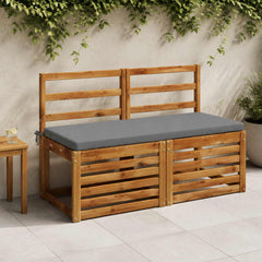 vidaXL Bench Cushions SOEST 2 pcs 100% Polyester Grey 110 x 50 x 5 cm 1