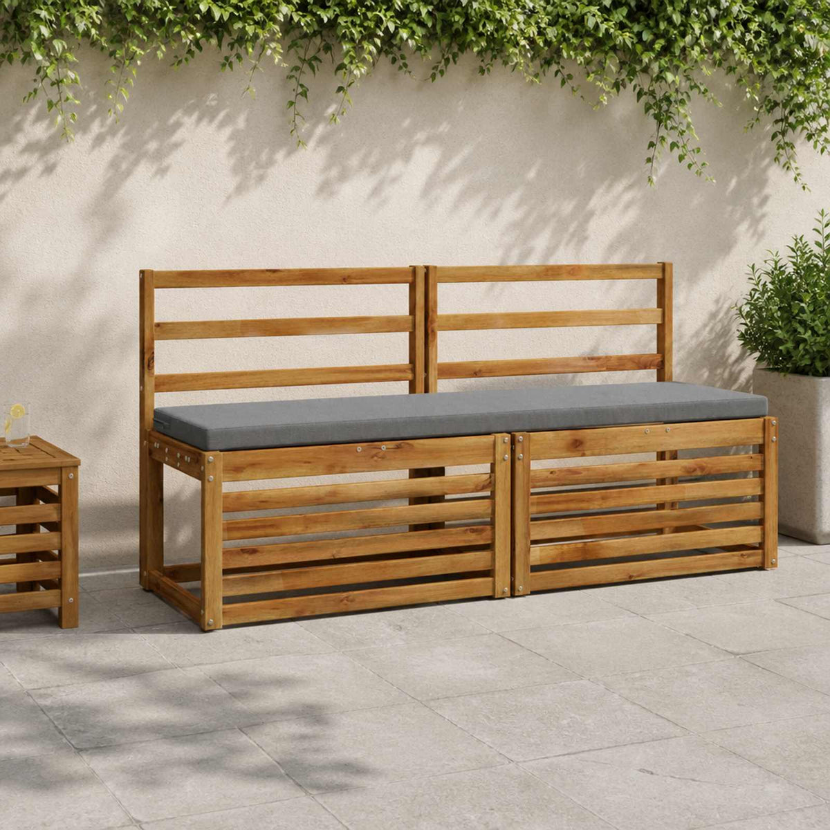 vidaXL Bench Cushions SOEST 2 pcs 100% Polyester Grey 140 x 40 x 5 cm 1