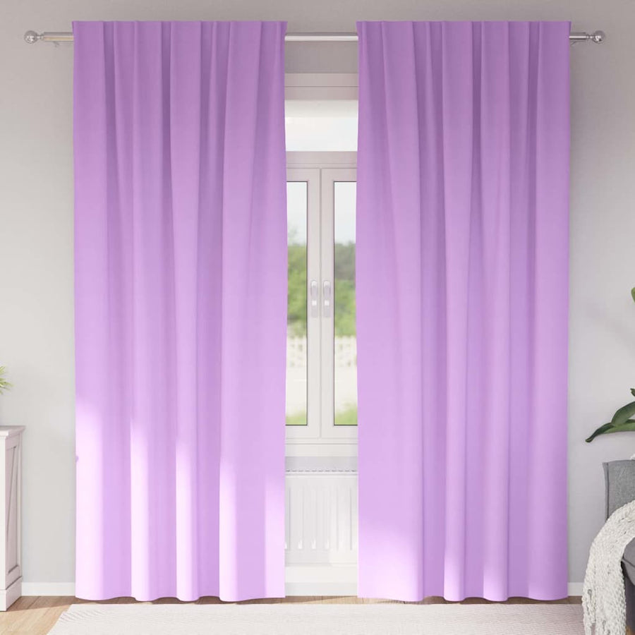 Blackout Curtains with Rings 2 pcs Purple