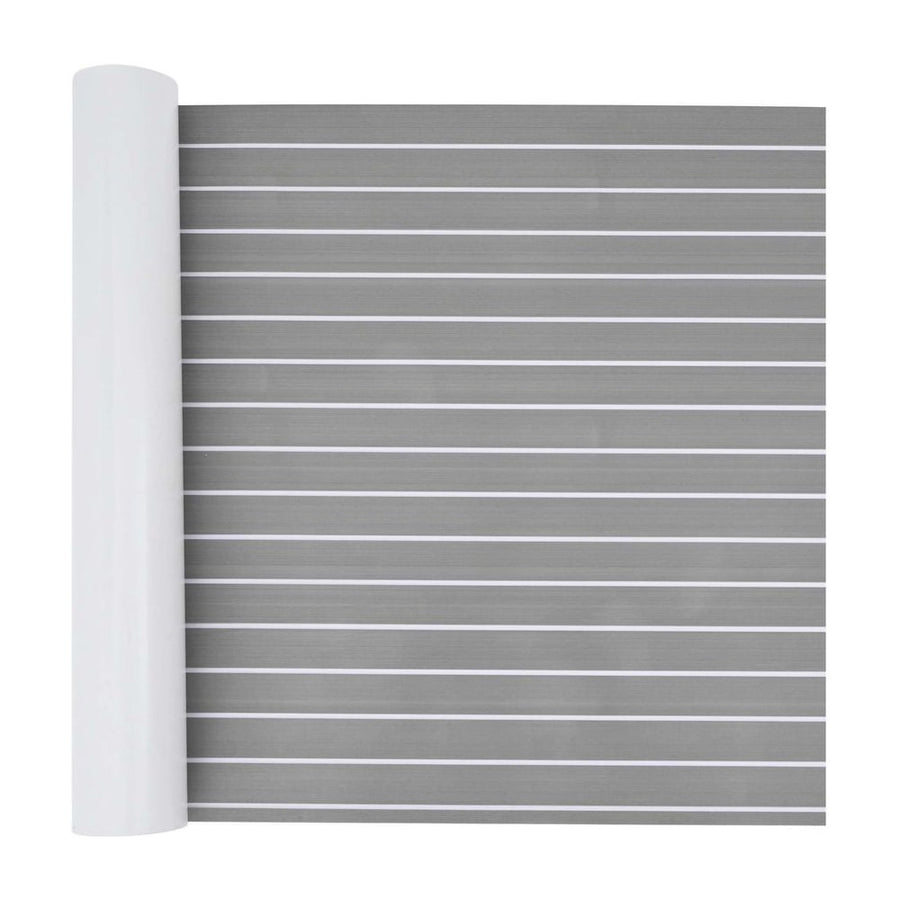 Boat Mat Striped Light Grey and White EVA