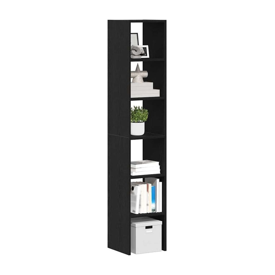 Bookcases 2 pcs Stackable Black Oak Engineered Wood