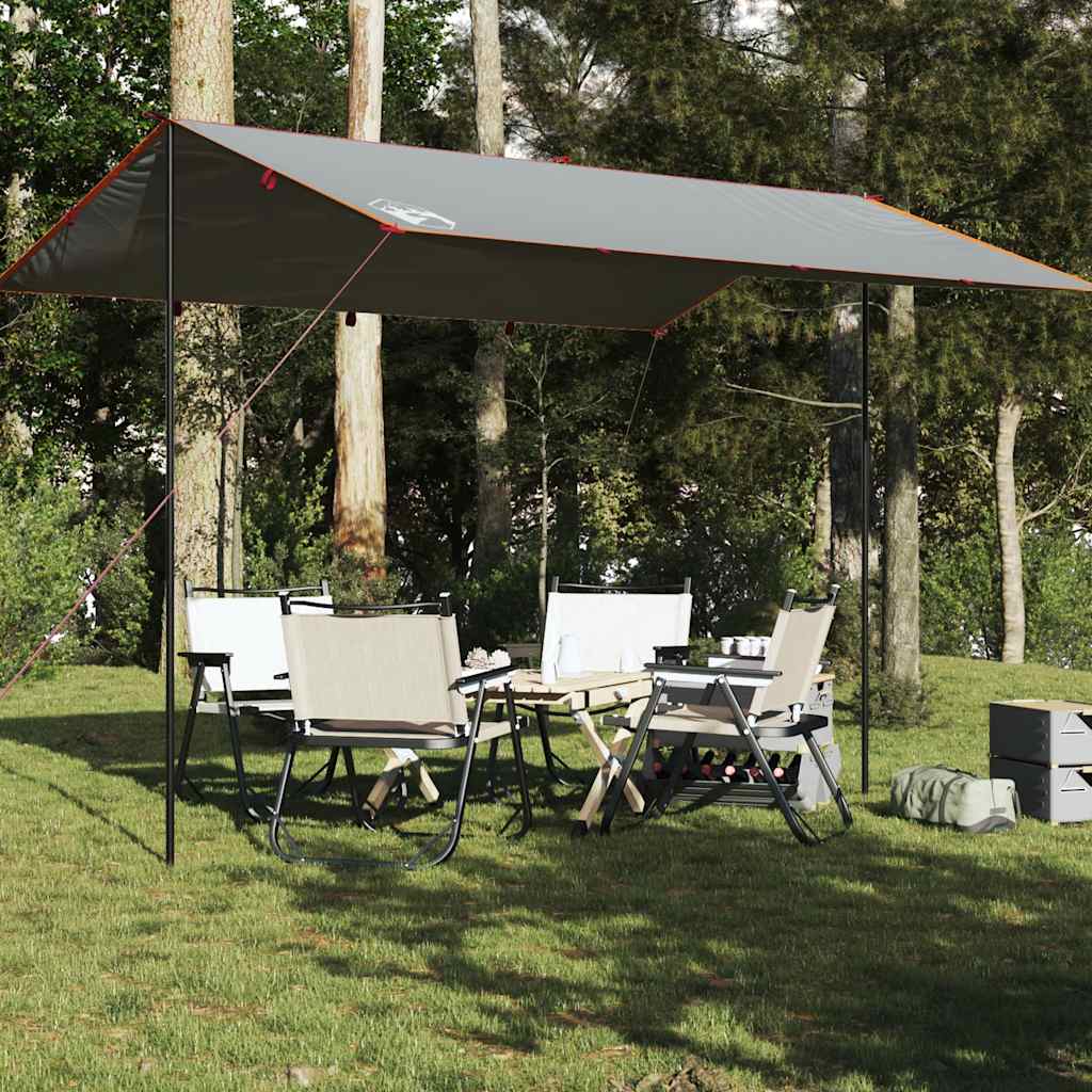 Camping Tarp Grey and Orange Waterproof
