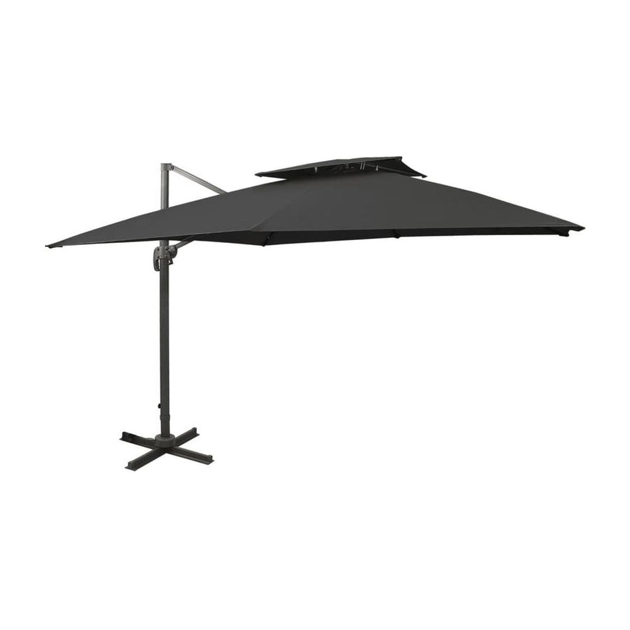 Cantilever Garden Parasol with Double Top Black