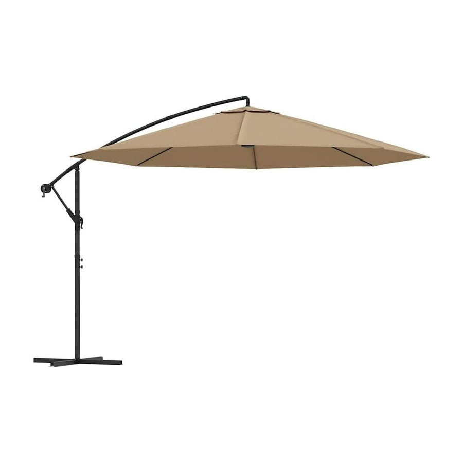 Cantilever Garden Parasol with Steel Pole 350 cm Taupe