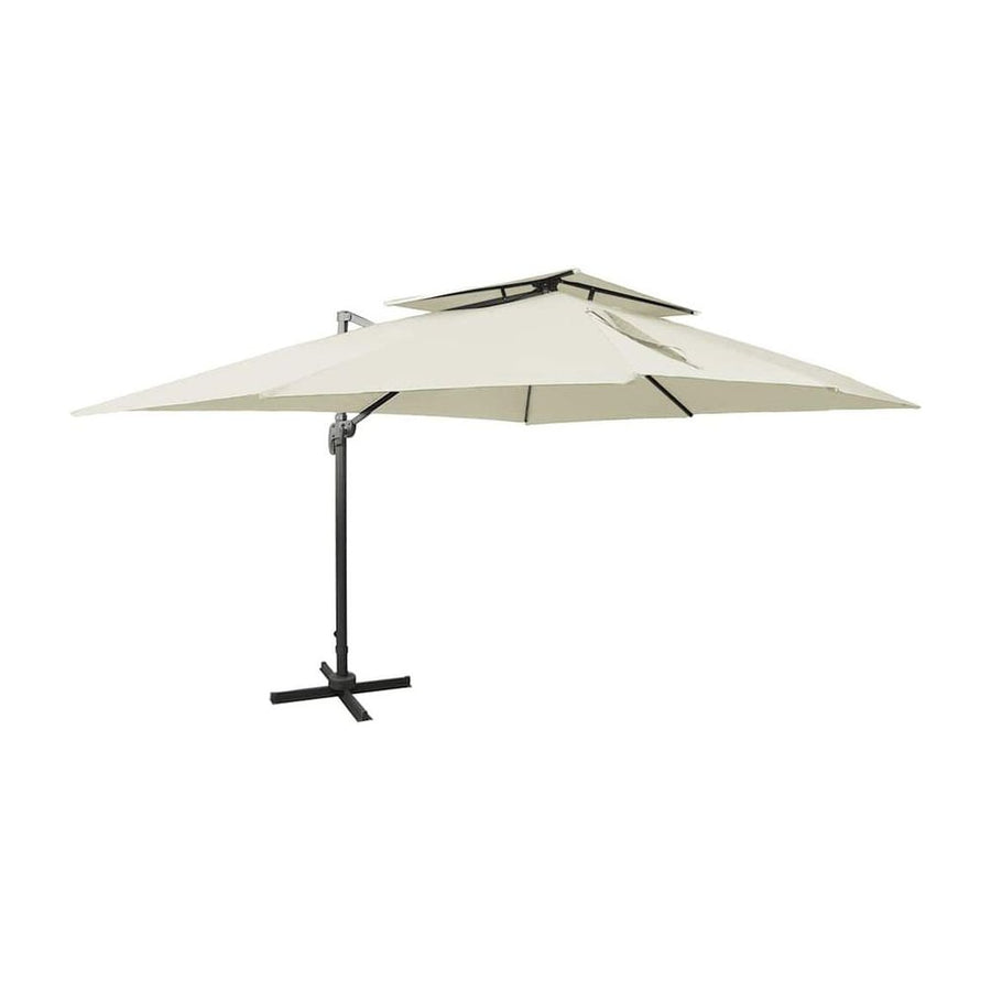 Cantilever Garden Parasol with Double Top Sand