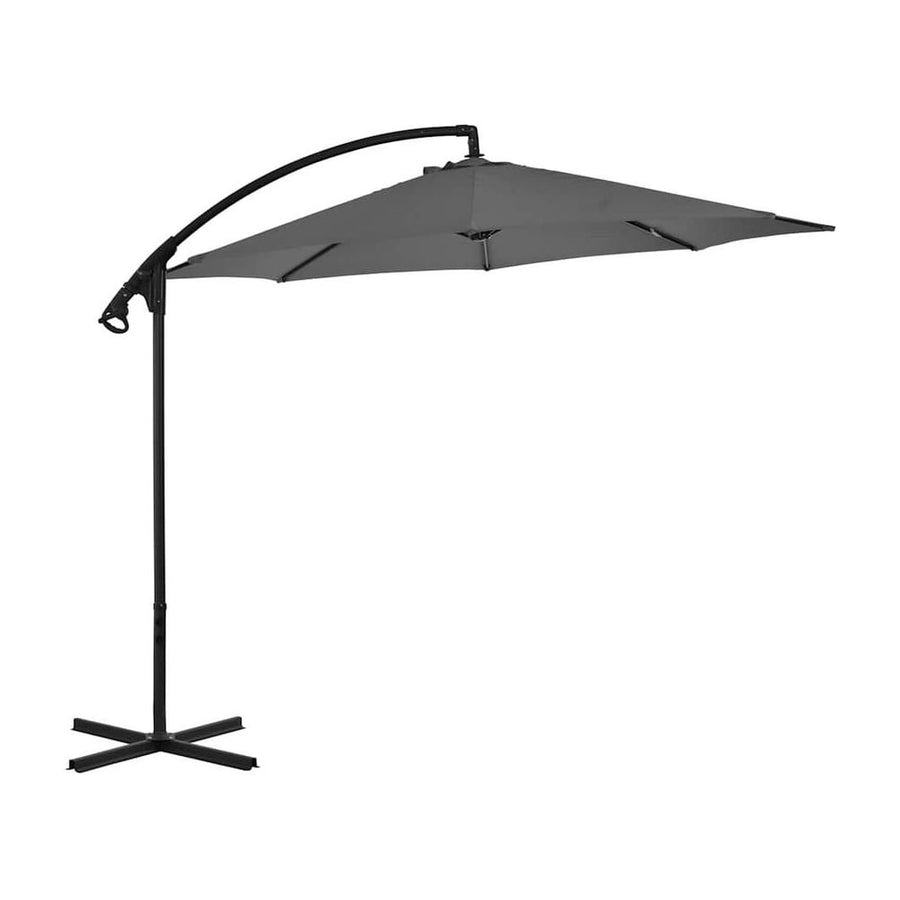 Cantilever Garden Parasol with Steel Pole 300 cm Anthracite
