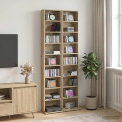 CD Cabinet 2 pcs Sonoma Oak Engineered Wood