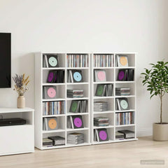 CD Cabinet 2 pcs White Engineered Wood