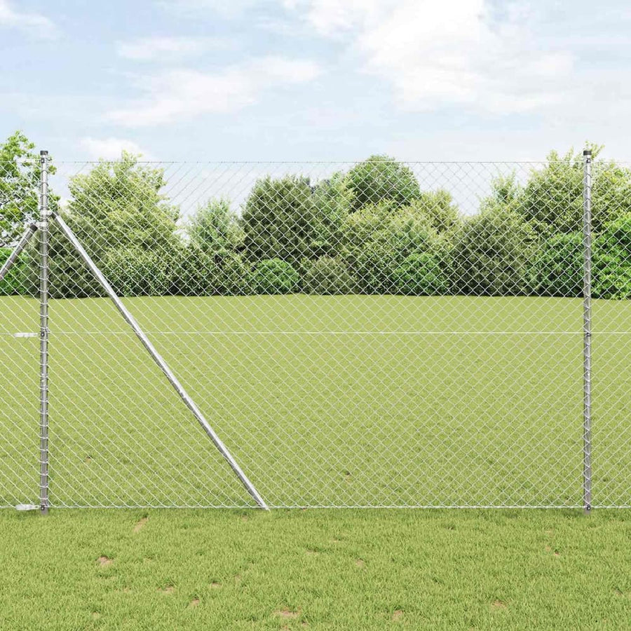 Chain Link Fence Galvanised Steel Silver