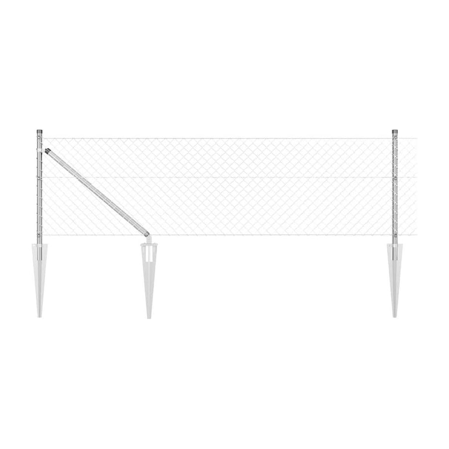 Chainlink Fence with Spikes Galvanised Steel Silver