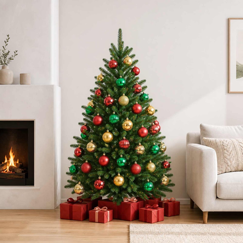 vidaXL Christmas Ball Set 50 pcs Red, Gold and Green 8 cm Polystyrene 1