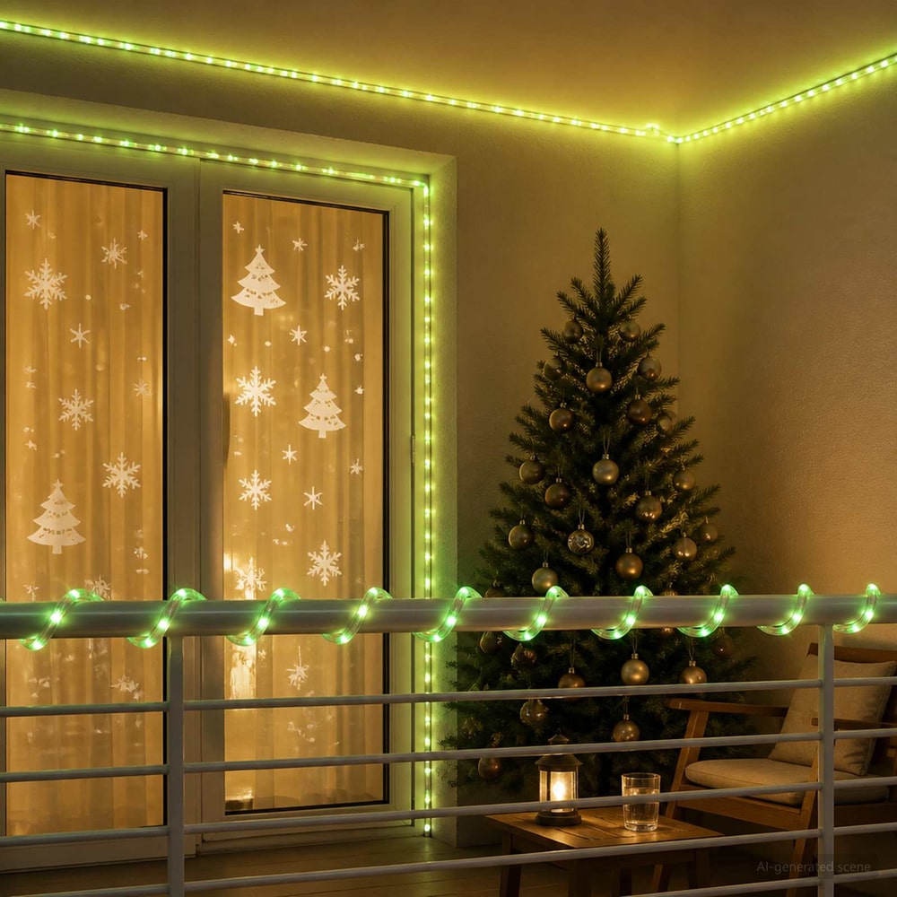 vidaXL Christmas LED Rope Light 480 LEDs Green 20 m 1