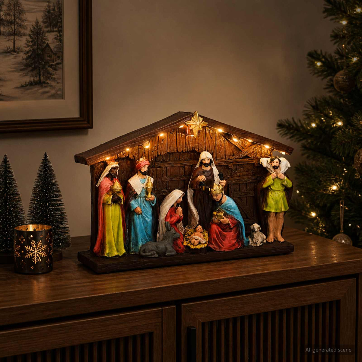 vidaXL Christmas Nativity Scene SALO 31 x 7.5 x 21.5 cm Resin 1