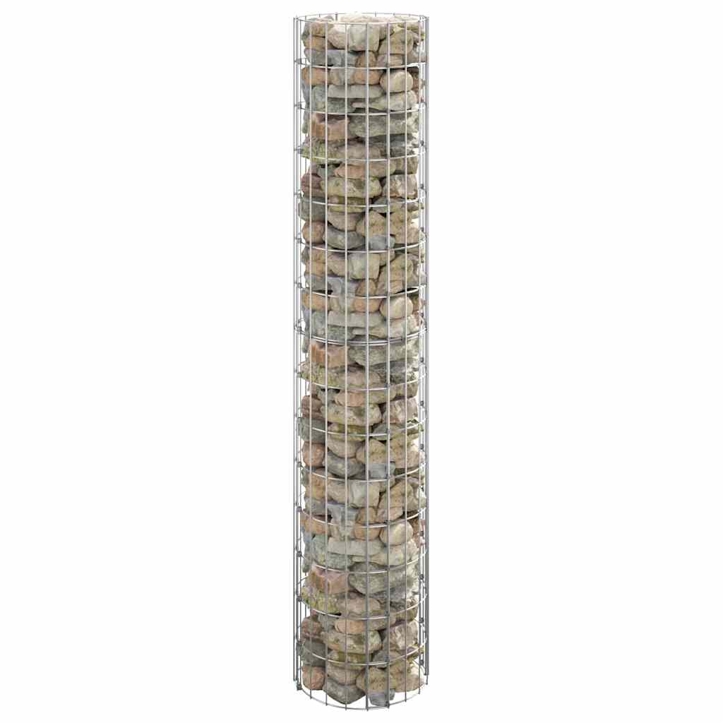 152013 vidaXL Circular Gabion Pole Galvanised Steel Ø30x150 cm 1