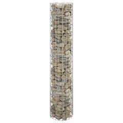 152013 vidaXL Circular Gabion Pole Galvanised Steel Ø30x150 cm 1
