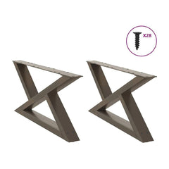 Coffee Table Legs 2 pcs Natural Steel