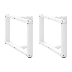 Coffee Table Legs T-Shaped 2 pcs White Steel