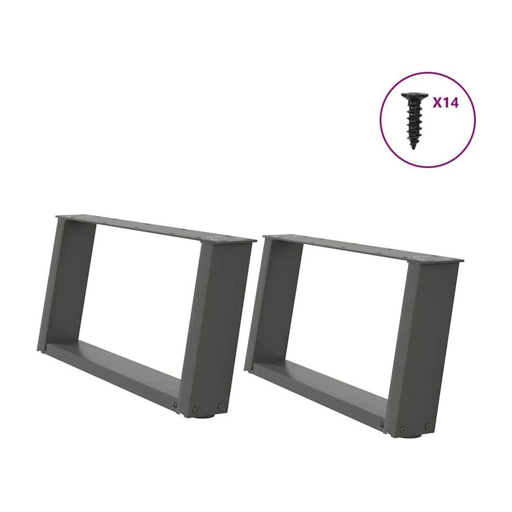 Coffee Table Legs U-Shaped 2 pcs Anthracite Steel