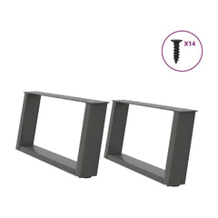 Coffee Table Legs U-Shaped 2 pcs Anthracite Steel