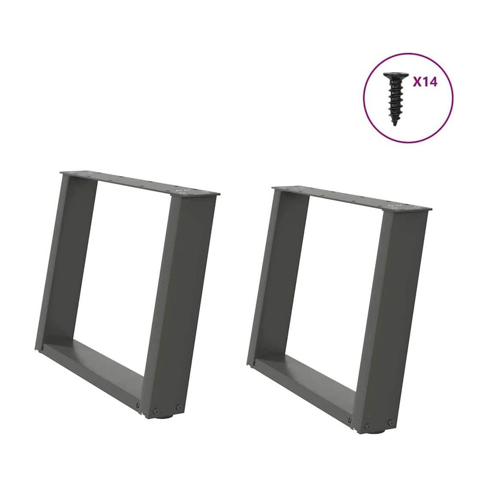 Coffee Table Legs U-Shaped 2 pcs Anthracite Steel