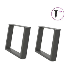 Coffee Table Legs U-Shaped 2 pcs Anthracite Steel