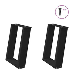 Coffee Table Legs U-Shaped 2 pcs Black Steel