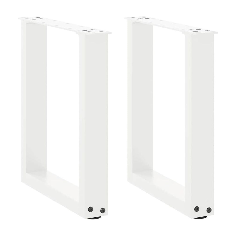 Coffee Table Legs U-Shaped 2 pcs White Steel