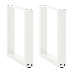 Coffee Table Legs U-Shaped 2 pcs White Steel