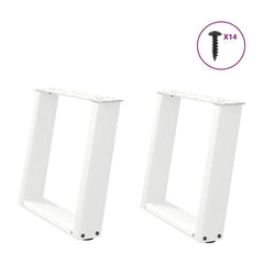Coffee Table Legs U-Shaped 2 pcs White Steel