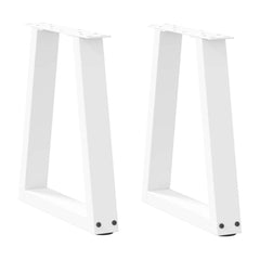 Coffee Table Legs V-Shape 2 pcs White Steel