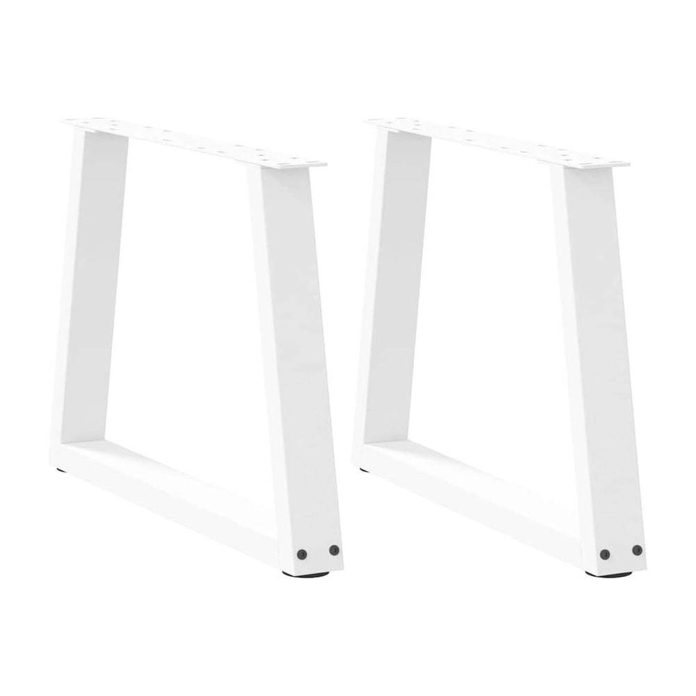 Coffee Table Legs V-Shape 2 pcs White Steel