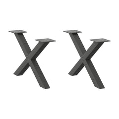 Coffee Table Legs X-Shaped 2 pcs Anthracite Steel