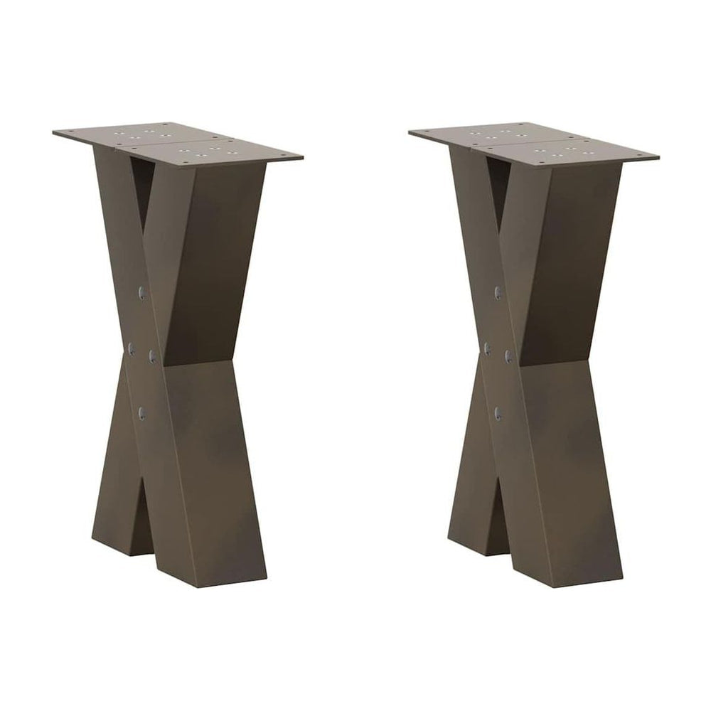 Coffee Table Legs X-Shaped 2 pcs Natural Steel