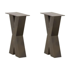 Coffee Table Legs X-Shaped 2 pcs Natural Steel