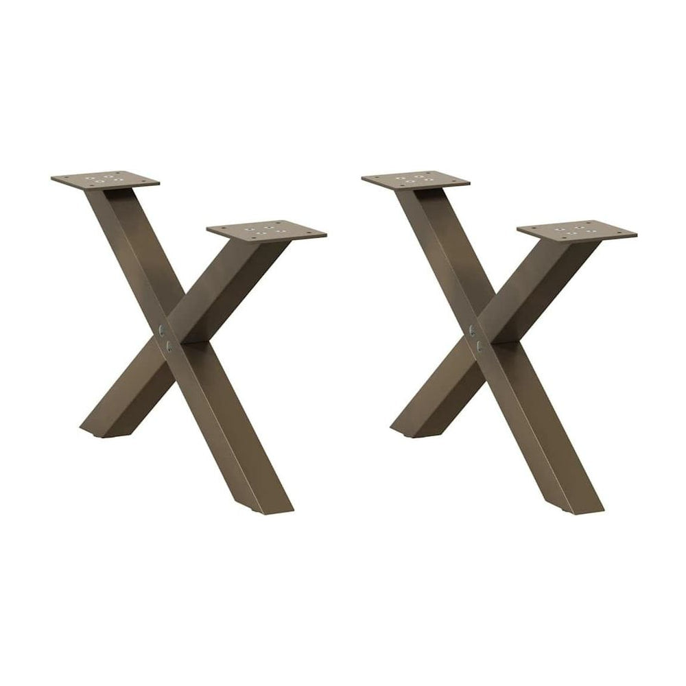 Coffee Table Legs X-Shaped 2 pcs Natural Steel
